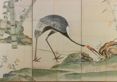Cranes, Pines, and Bamboo by Ogata Korin
