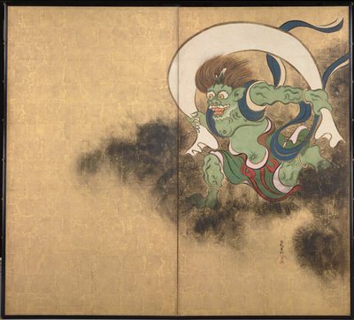 The Wind God (right panel of a two-panel screen) by Ogata Korin