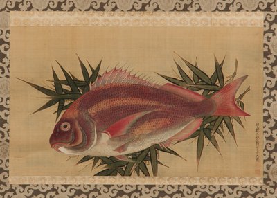 Red Sea Bream (Tai) on Bamboo Leaves by Ogawa Ritsuo Ogawa Ritsuo