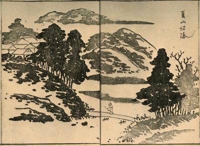 Landscape with Figure Crossing a Bridge, 1809, 1924 by Ogura Tokei