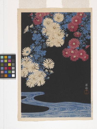 Chrysanthemums And Stream by Ohara Koson