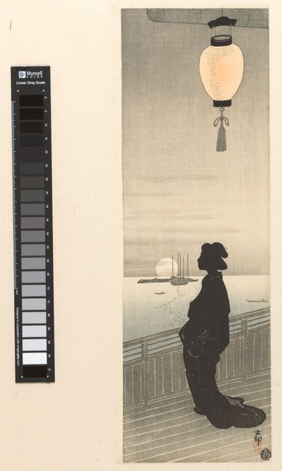 Courtesan on Veranda by Ohara Koson