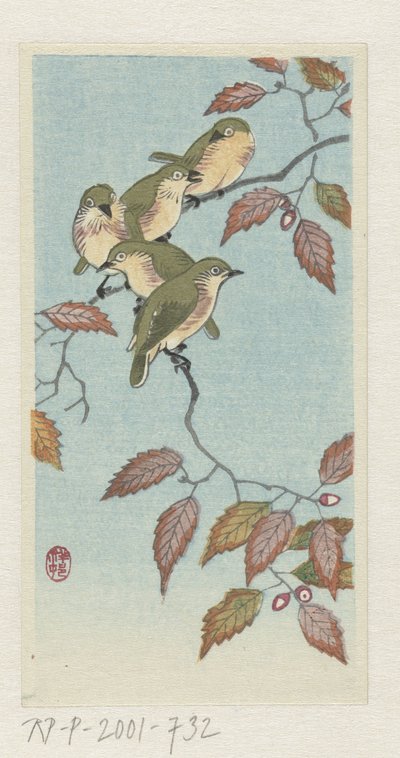 Small Birds on a Twig by Ohara Koson