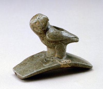 Falcon effigy pipe, 200 BC-100 AD by Ohio Hopewell culture