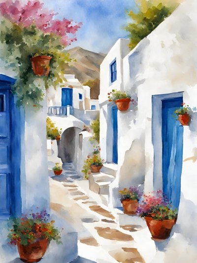 Charming Greek Village by Ohkimiko
