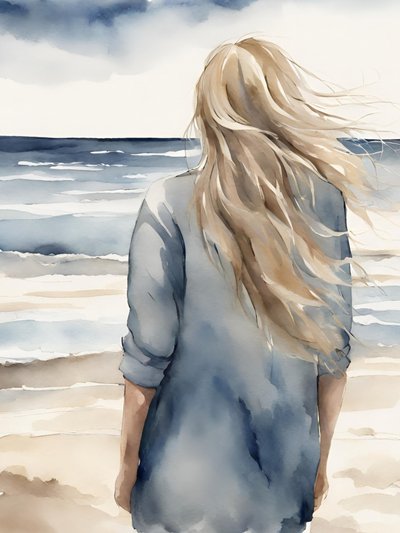 Peaceful Beach Gaze by Ohkimiko