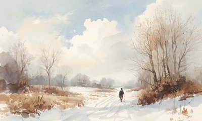 Solitary Winter Walk by Ohkimiko
