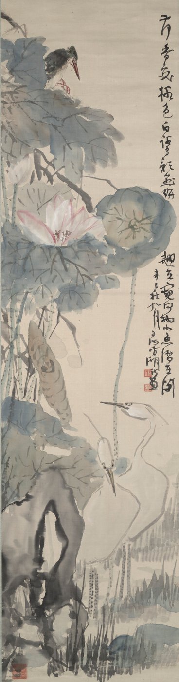 Egrets by Lotus by Okuhara Seiko