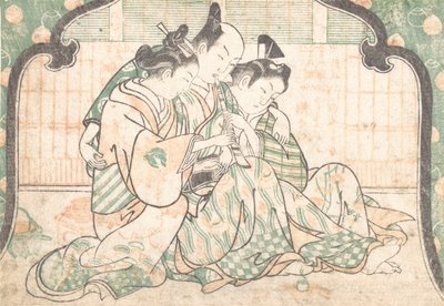 A Young Man Seated Between Two Women, ca. 1749 by Okumura Masanobu
