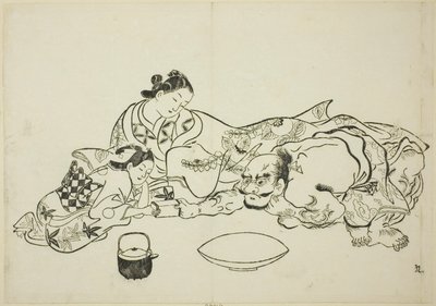 A Trial of Strength, No. 9 from a Series of 12 Prints by Okumura Masanobu