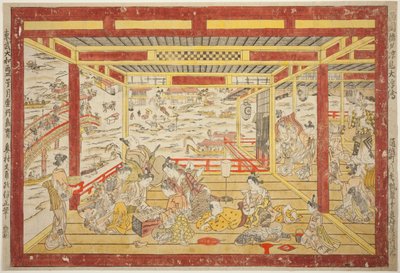 Enjoying the Evening Cool near Ryogoku Bridge by Okumura Masanobu