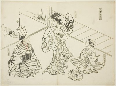 Sanbaso Dance in a Brothel, no. 1 from a series of 12 prints depicting parodies of plays by Okumura Masanobu
