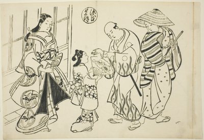 The Yugao Chapter from "The Tale of Genji", from a series of Genji parodies by Okumura Masanobu