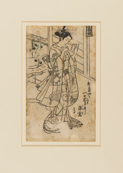 Onoe Kikingoro I as a Woman Reading a Book by Okumura Masanobu