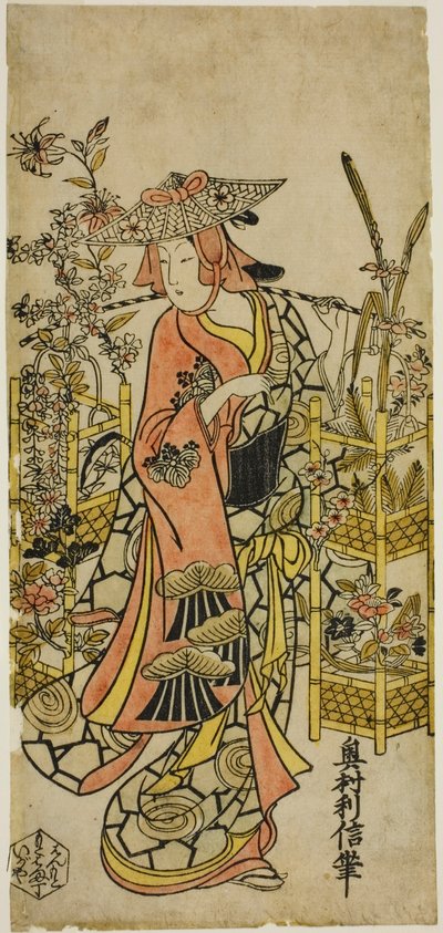 The Actor Hayakawa Hatsuse as a Flower Vendor by Okumura Toshinobu