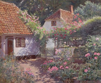 The Rose Garden, c.1920 by Olaf Viggo Peter Langer