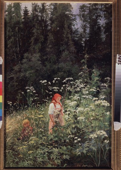 Girl at a Tuft of Grass by Olga Antonova Lagoda Shishkina