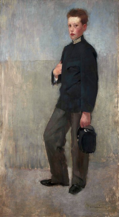 Portrait of a Boy in Middle School Uniform by Olga Boznanska
