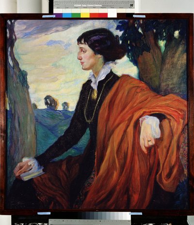 Portrait of the Russian Poetess Anna Akhmatova (Achmatova) (1889-1966) by Olga Lyudvigovna Della Vos Kardovskaya