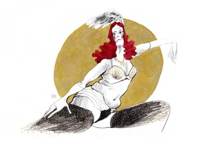 Glamorous Burlesque Dancer by Olga Skomorokhova