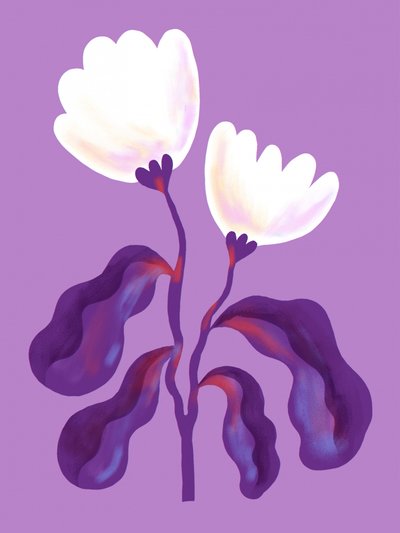 Modern Lavender Flowers by Olga Skomorokhova