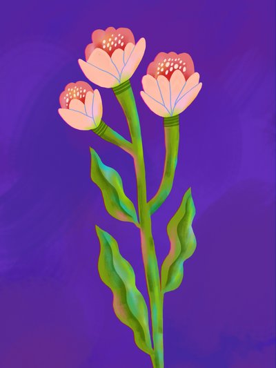 Vibrant Floral Trio by Olga Skomorokhova
