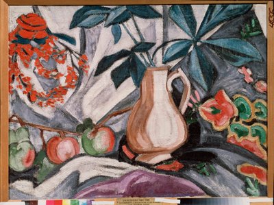 Still Life with a Jug and Apples by Olga Wladimirowna  Rosanowa