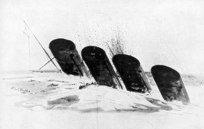 The Sinking of RMS Lusitania, 7 May 1915 by Oliver Percy Bernard