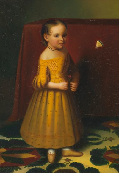 Portrait of a Young Girl with Rose and Butterfly by Oliver Tarbell Eddy