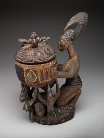 Kneeling Female Figure with Bowl (Olumeye) by Olowe of Ise
