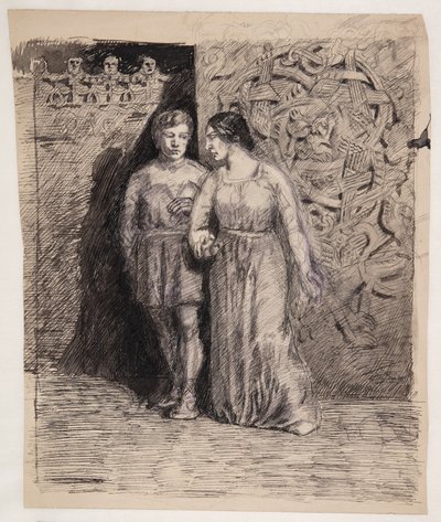 Man and Woman, Motif from Nordic Antiquity by Oluf Hartmann