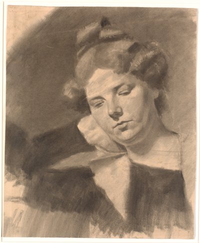 Portrait of Kathrine (Ketty) Mathilde Antonia Nielsen, née Rask. (b. 1878, married to sculptor Kai Nielsen in his first marriage.) by Oluf Hartmann