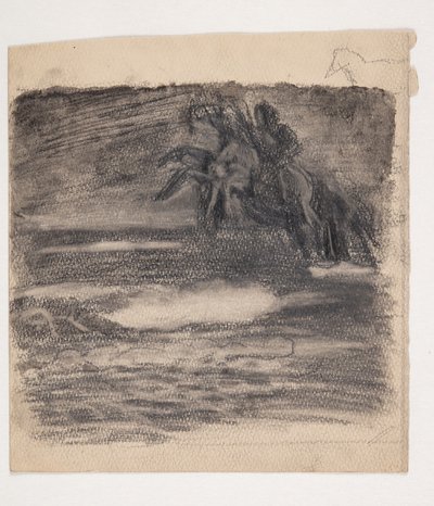 Rearing Horse Over Sea or Clouds by Oluf Hartmann