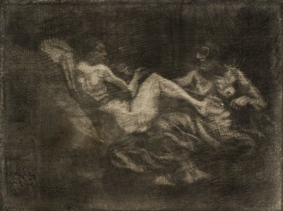 Two Witches Fighting Over a Broomstick by Oluf Hartmann