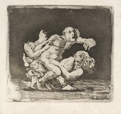 Two Women Fighting Over a Man by Oluf Hartmann