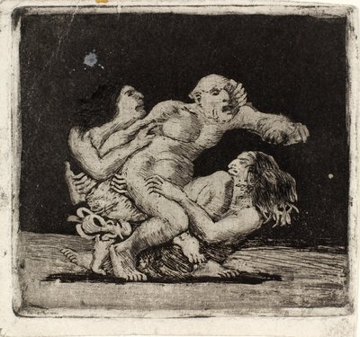Two Women Fighting Over a Man by Oluf Hartmann
