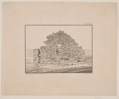Church Ruin in Greenland. Illustration for W.A. Graah. Expedition to the East Coast of Greenland by Oluf Olufsen Bagge