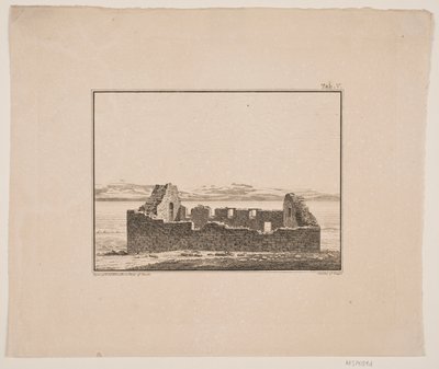 Church Ruin in Greenland. Illustration for W.A. Graah. Expedition to the East Coast of Greenland by Oluf Olufsen Bagge