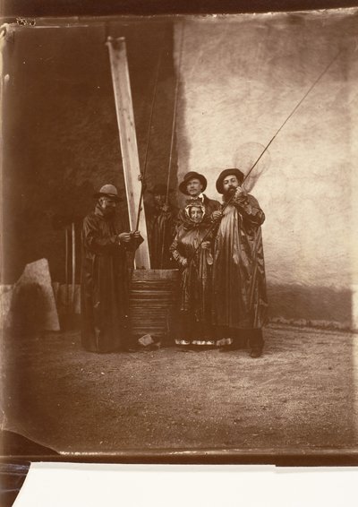 The Artist, His Mother, and Friends in Fishing Garb by Olympe Aguado