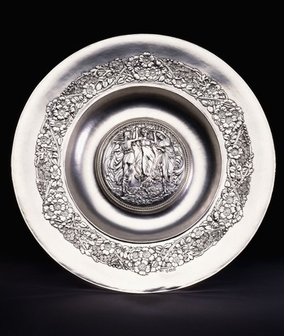 Spring, a Large Ramsden and Carr Silver Rosewater Dish by Omar and Carr Alwyn Ramsden