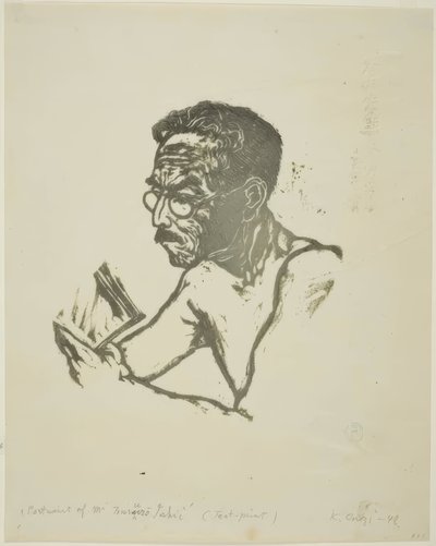 Portrait of Mr. Tsuruzo Ishii (Test Print) by Onchi Kôshirô