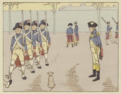 A Lieutenant in Valence in 1785, Napoleon watched rifle drill by Onfray de Breville Job