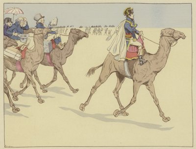 Arrived in the Land of the Pharaohs, Napoleon Went Everywhere Followed by a Commission of Scholars and Artists Who Had Never Ridden on the Back of a Camel, 1 July 1798 by Onfray de Breville Job
