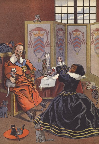 Cardinal Richelieu with His Cats by Onfray de Breville Job