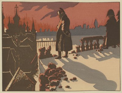 Napoleon Watching Moscow Burning, 15-16 September 1812 by Onfray de Breville Job