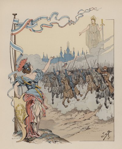 Russians and French, Hurrah for France! Long Live Russia by Onfray de Breville Job