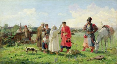 Off to the Zaporozhian Host, 1889 by Opanas Georgievich Slastion