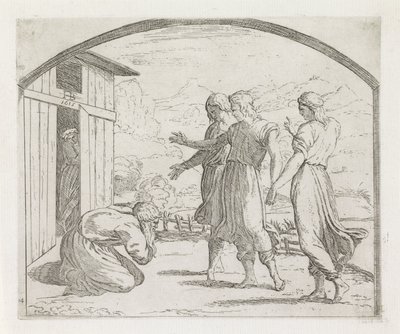 Abraham and the Three Angels (series title: Paintings in the Loggia of Raphael) by Orazio Borgianni