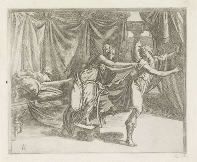 Joseph and the Wife of Potiphar (series title: Paintings in the Loggia of Raphael) by Orazio Borgianni