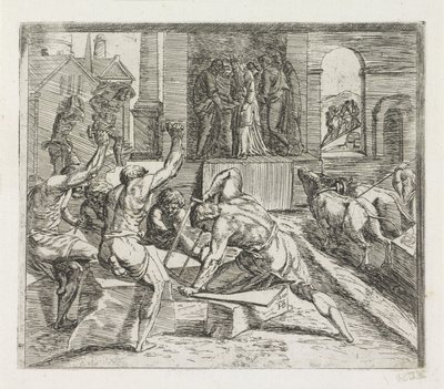 Solomon Builds the Temple in Jerusalem Paintings in the Loggia of Raphael (series title) by Orazio Borgianni